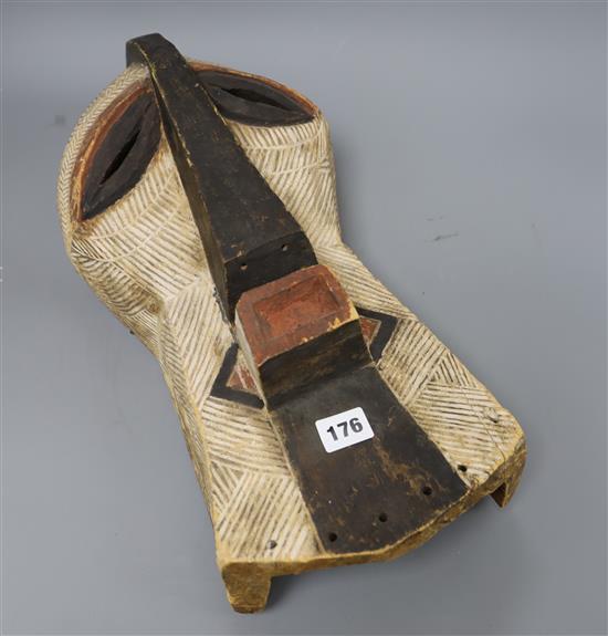 A Songe carved tribal mask H.48cm